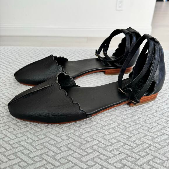 Elf Venus Leather Flats Black Size 12 Handmade Cottagecore Balletcore - Picture 4 of 9